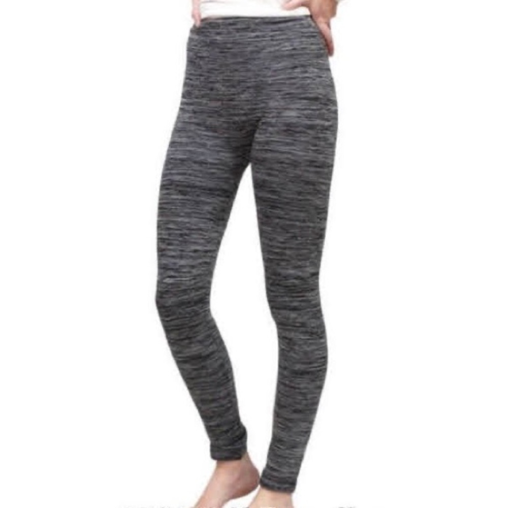 Fleece-Line Seamless Leggings, Gray
